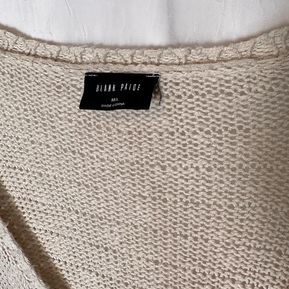 3/$20 💥 Blank Paige Oversized Relaxed Fit Sweater Distressed Cream Frayed Knit‎ - Picture 13 of 15
